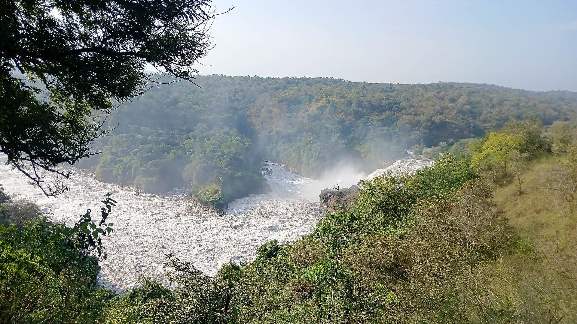The Nile thundering through the gorge at Murchison Falls