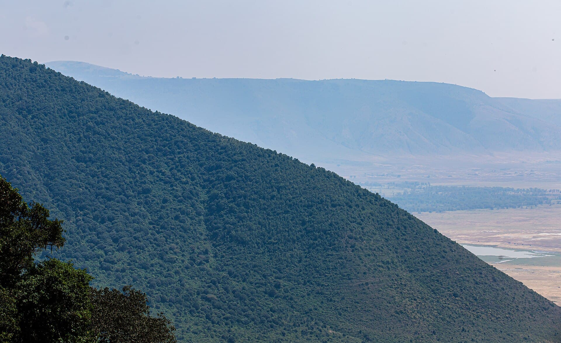 The highland landscape of the Ngorongoro Conservation Area in Tanzania
