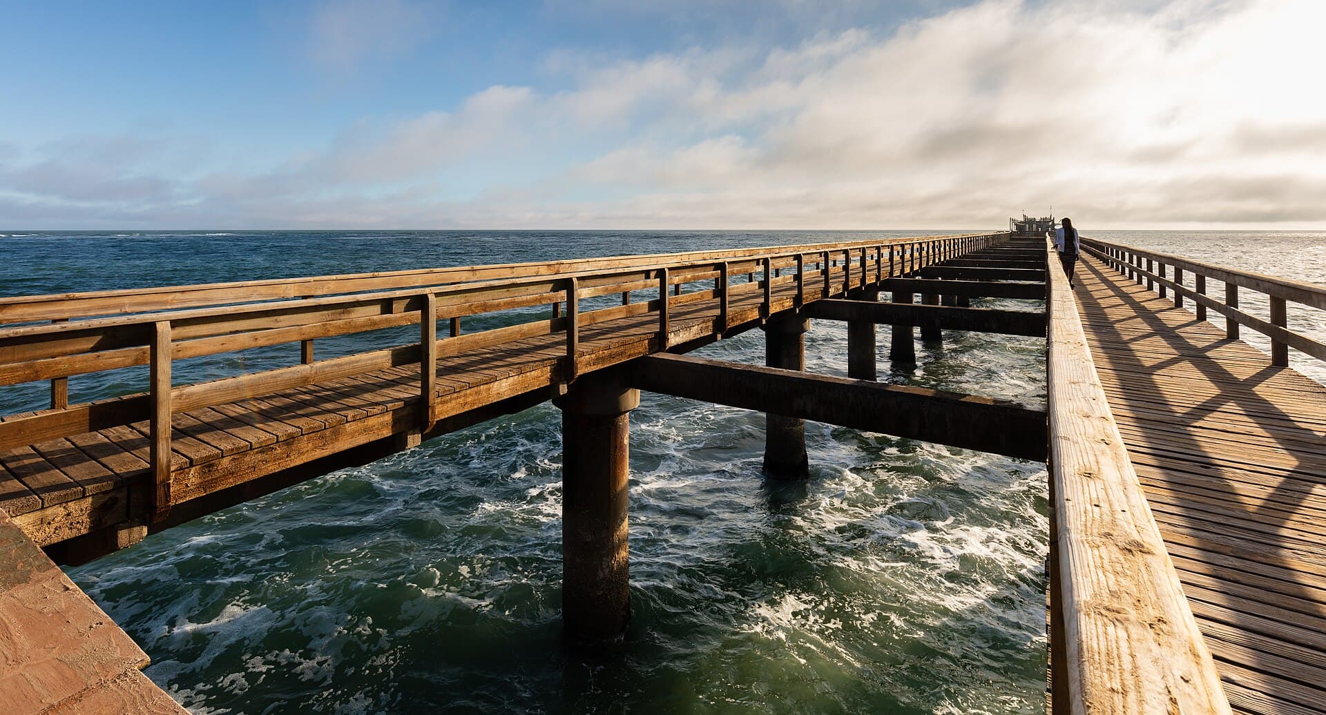 The historic jetty extending into the Atlantic at Swakopmund